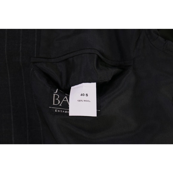 New! Jos A Bank Executive Collection Charcoal Gray Pinstripe 2-Btn Wool Suit 40S - Picture 9 of 10